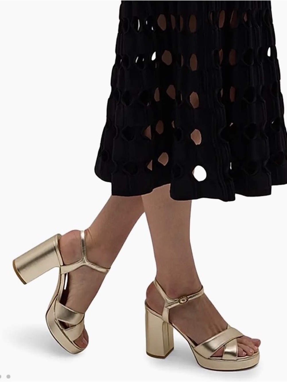 Stuart Weitzman Dayna Platform Sanda Light Gold Sz 6.5 C